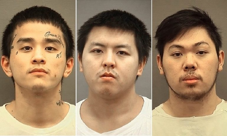 아시안 갱단으로 중형이 선고된 가운데 한인 갱단원들. 왼쪽부터 조셉 덕현 램본, 영 유, 피터 레. (사진=알렉산드리아 카운티 셰리프)