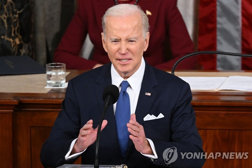 의회서 국정연설하는 조 바이든 미국 대통령. /연합뉴스.