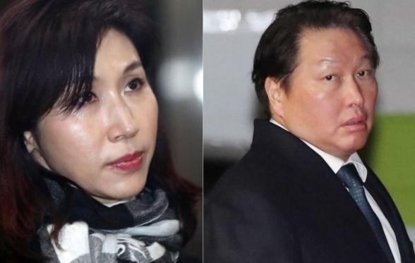 <em>노소영 아트센터 나비 관장과 최태원 SK그룹 회장.</em>
