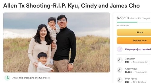 고펀드미 페이지 개설 후 익명·기명의 기부 행렬이 이어지고 있다. 2만불로 시작했던 펀드는 8일 현재까지 100만 달러가까운 기부금이 모였다.