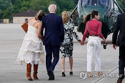 조 바이든 미국 대통령과 가족들.