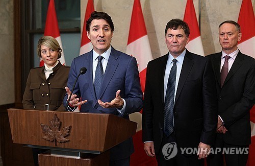 <strong>미국의 관세에 대한 대응 방침 밝히는 캐나다 총리. /연합</strong>
